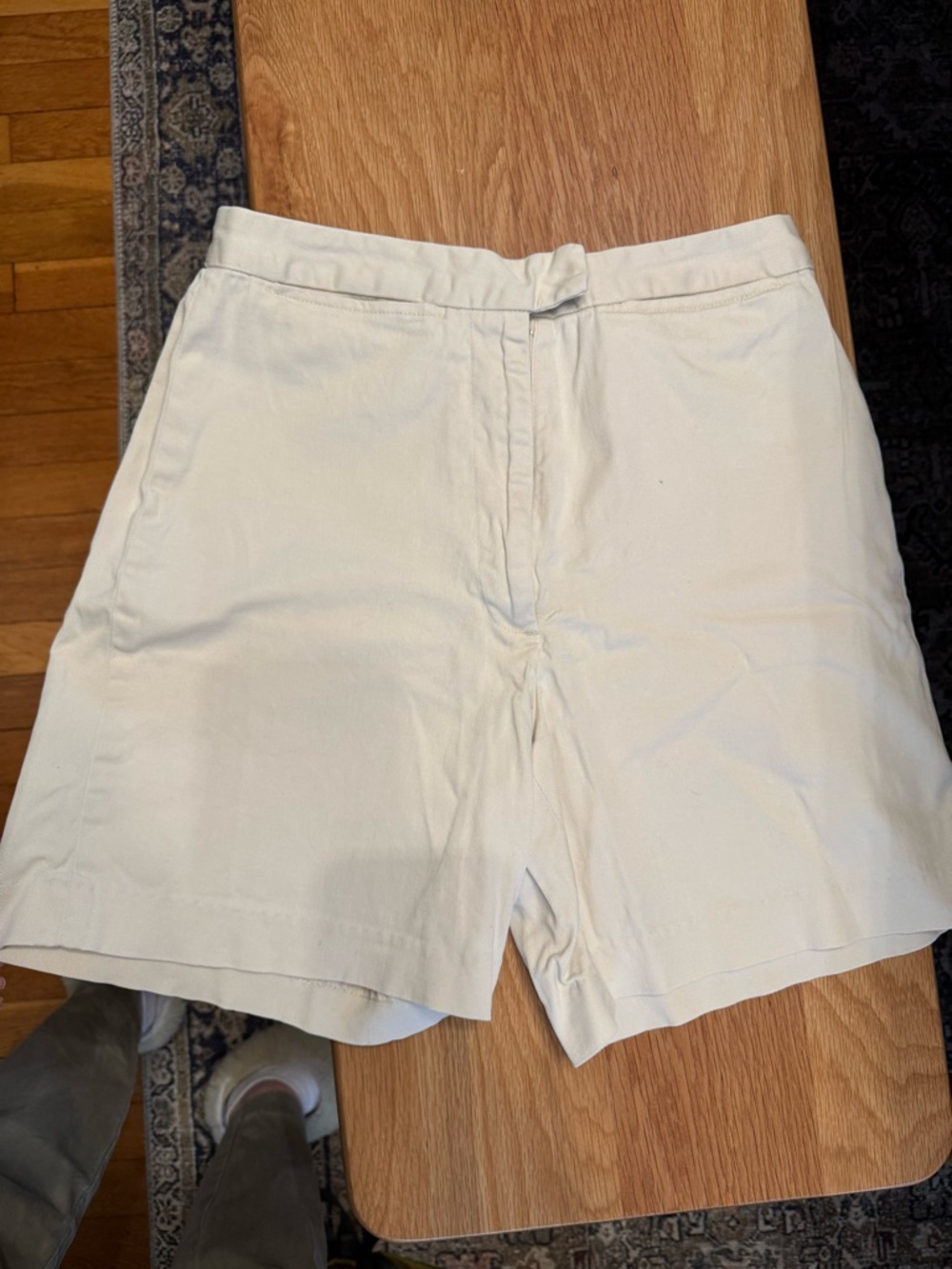 Classic Off White Cotton Shorts